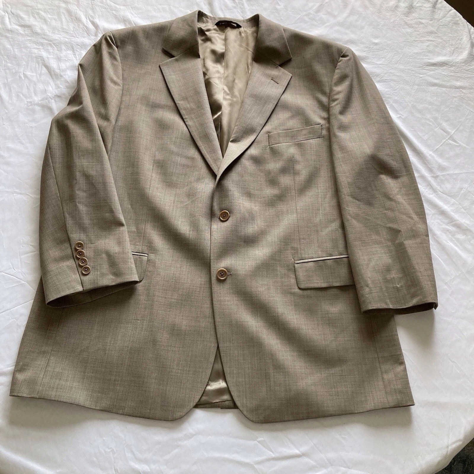 Brooks Brothers 346 Blazer Men 46R. Classic Career Wool Stretch Suit Jacket Tan