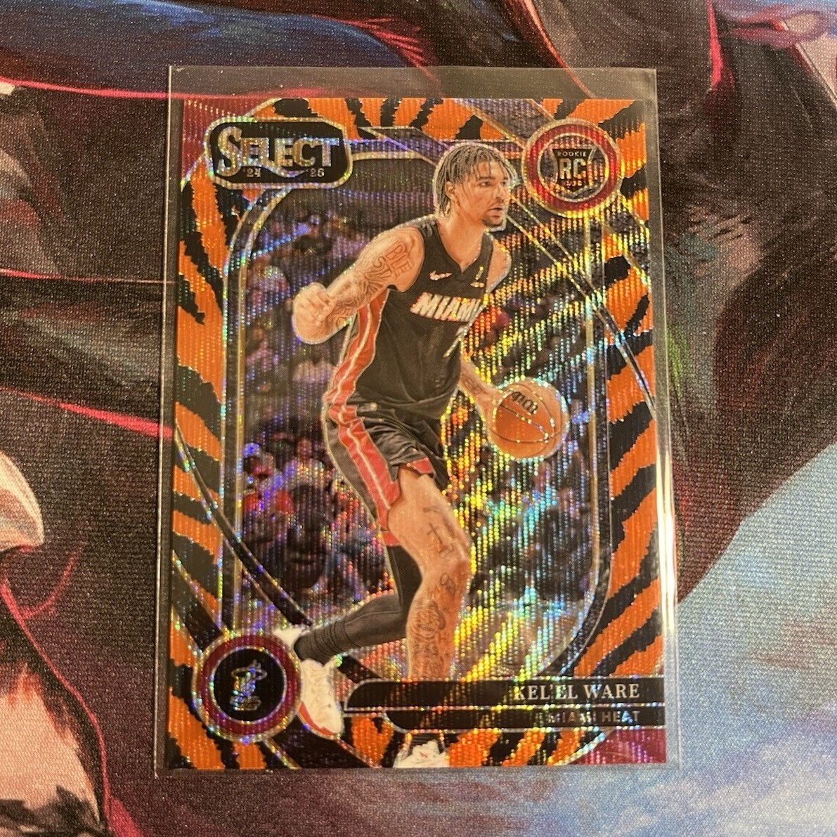 Panini 2024-25 Select Kel'el Ware Miami Heat Rookie RC Tiger Prizm Courtside#273