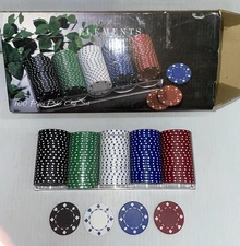 100 Piece Poker Chip Set w Tray, 11.5 Grams, 5 Colors, Elements brand