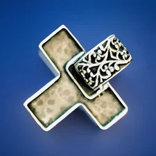 Silpada Sterling Silver Cross Pendant Ornate Filigree Bail S1514