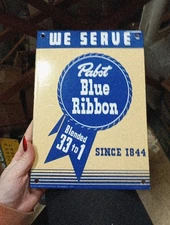 Porcelain Pabst Blue Ribbon Blended 33 to 1 since 1844 Sign