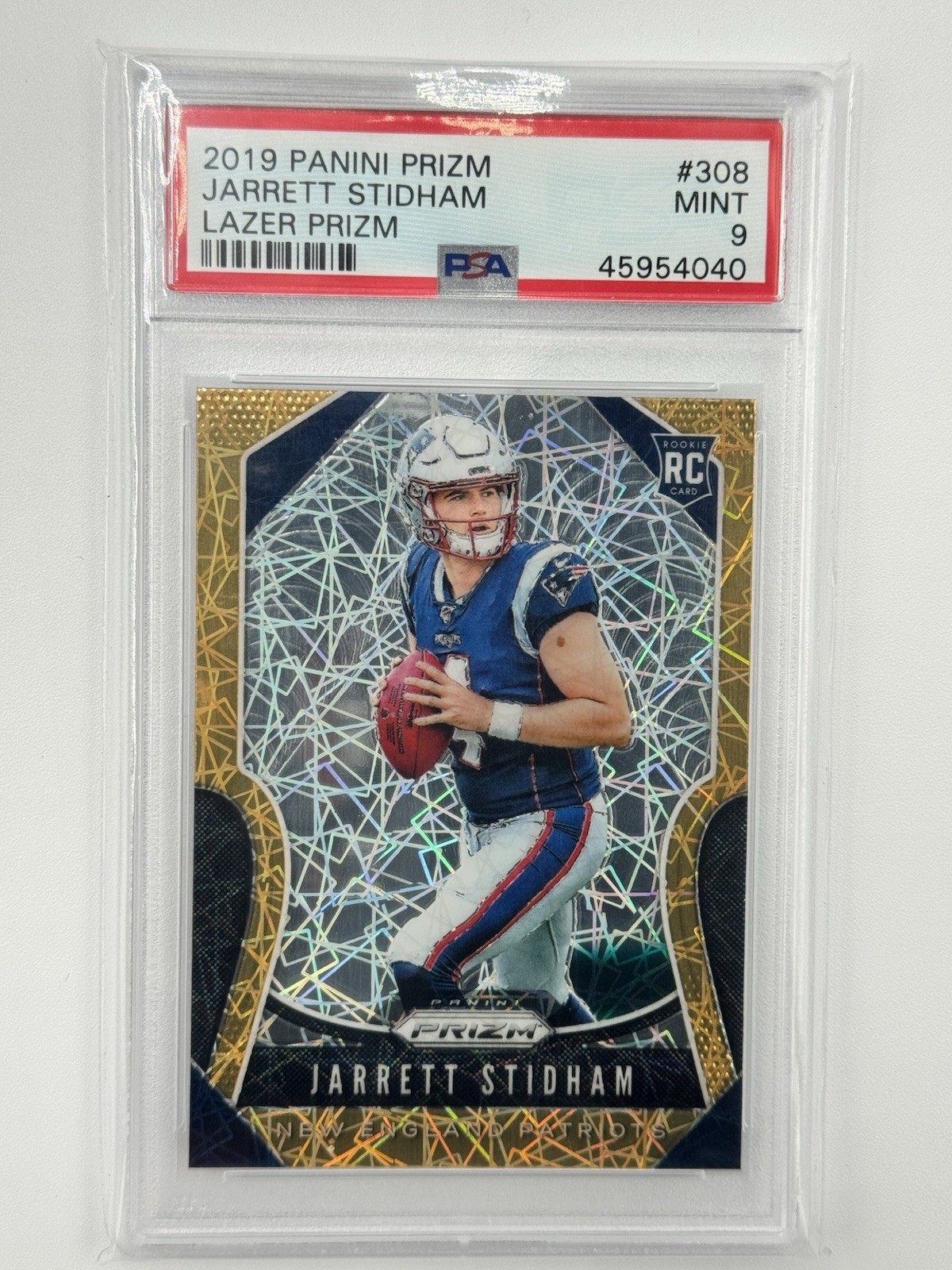 2019 Panini Prizm Rookies Lazer Prizm Jarrett Stidham #308 PSA 9 MINT