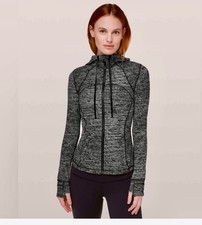 Lululemon Define Cropped Black and white Zipper Jacket Size 6