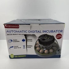 KEBONNIXS 12 Egg Incubator Humidity Display Candler Automatic Works