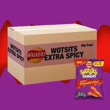 Walkers Wotsits Flaming hot Crunchy Sharing Bag Crisps Pack of 15 x60g FREE SHIP