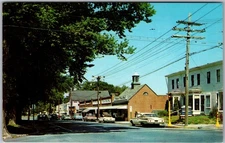 Vintage Postcard East Brewster Road Shops and Library Orleans, MA 1960s