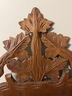 Antique Hand-Carved Wooden Wall Pocket Bird & Leaf Motif Aesthetic Movement — photo 2