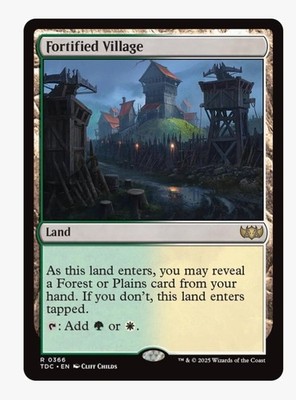 Fortified Village | Rare MTG TDC Tarkir Dragonstorm | Selesnya GW Land EDH | NM