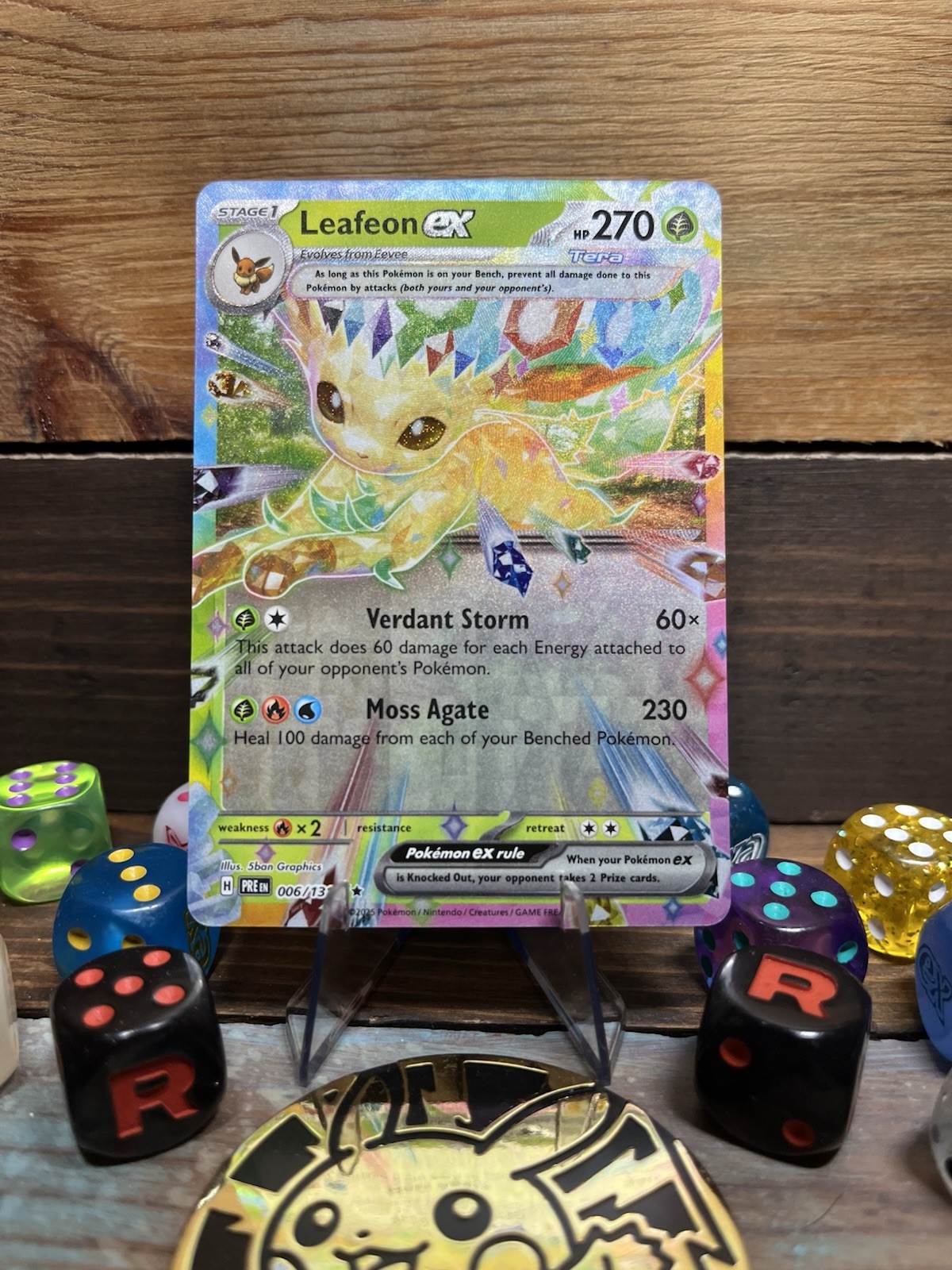Leafeon ex 006/131 - Holo Double Rare Prismatic Evolutions Pokemon NM Near Mint