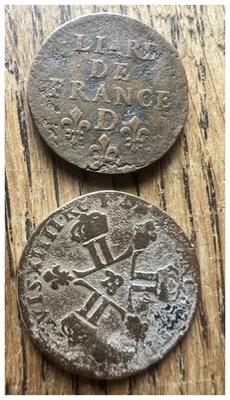 FRANCE LOUIS XIV FRENCH OLD COINS GENUINE COLONIAL MONEY LIARD 6 DENIER DARDENNE - Image 1 of 3