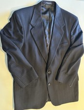 Evan Picone Navy Tweed Suit Jacket Blazer Sz 41 Union Made in USA Vtg Wool 70s