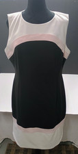 Tommy Hilfiger women's size 16 color block dress pink, black  white sleeveless
