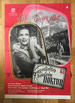 Geliebtes Fräulein Doktor (Kinoplakat '54) - Edith Mill / Hans Nielsen