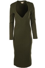 KHAITE GREEN KNIT MAXI DRESS LARGE