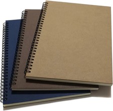 Spiral Notebook/Spiral Journal Lined, B5 Hard Kraft Cover Wire Bound Notebook Ru