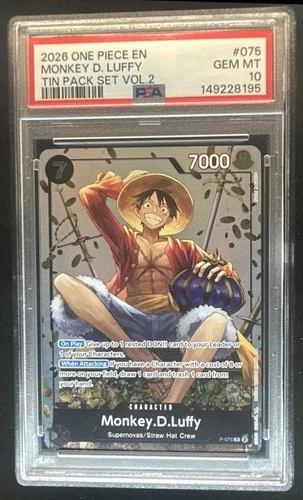 2026 One Piece Monkey D. Luffy Promo Tin Pack Vol. 2 PSA 10 GEM MINT