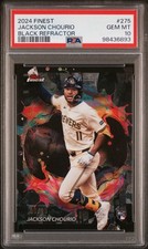 2024 Topps Finest Jackson Chourio 275 Rare Black Refractor /10 PSA 10 GEM MINT