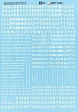 Model Railroad Gothic Letters  Numbers White Microscale Decals 90101 All Scale