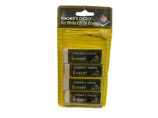 Teachers Choice White Office Erasers Open Package 4 of 5 Remaining
