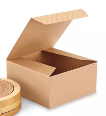 paper gift box ''kraft pinstripe''