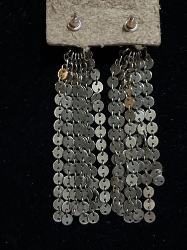 NWT Anthropologie Silver Tone Long Dangle Earring - Picture 3 of 3