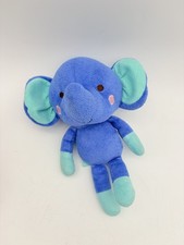 Fisher Price Blue Elephant Plush Vintage Snugamonkey Baby Lovey Toy Mini 8"
