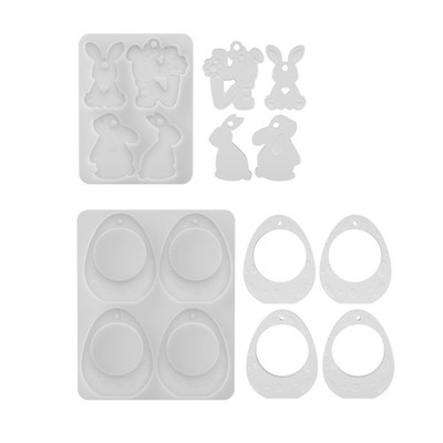 4 Cavities Easter Eggs/Hare Silicone Molds Set for Soap Jewelry Making