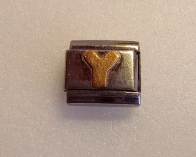 Genuine Classic 18k Gold Letter Y Nomination Charm Link 