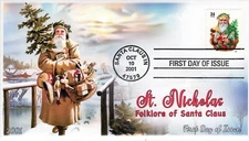 AO-3541-3, 2001, Santa Claus, First Day Cover, Add-on Cachet, Standard Postmark,