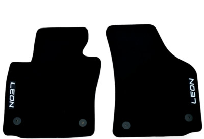 Front Car Floor Mats For Seat Leon MK2 Velour Waterproof Carpet Rugs Auto Liners