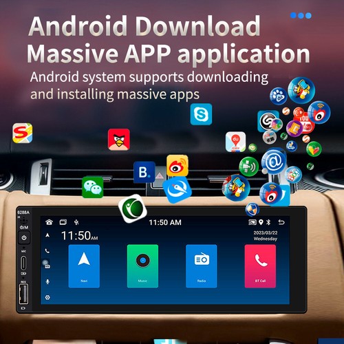 Wireless Carplay Android Auto Car Radio Audio GPS Navi WIFI FM 1Din Stereo - Bild 11 von 18