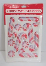 VINTAGE Hallmark Christmas Stickers Padded Puffy Candy Cane Stickers NIP NOS