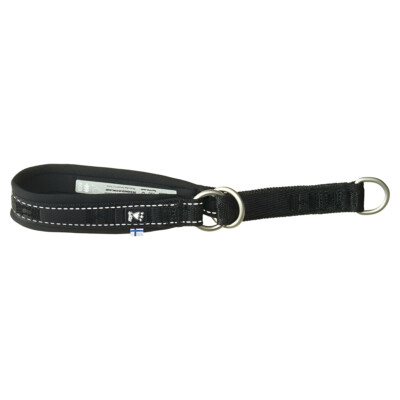 Hurtta ECO Casual Zugstopp-Halsband für Hunde, schwarz, 3M reflektierend