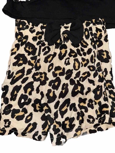 Rare Editions Cheetah Black Summer Girls Outfit Shorts And Top 24 Months - Picture 4 of 8