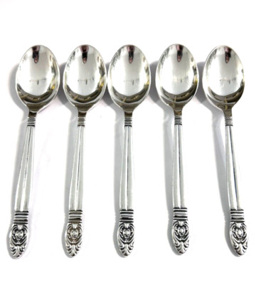 5 Kaffeelöffel / Teelöffel Ebel Ludwig XIV 240er Silber versilbert 13,8 cm
