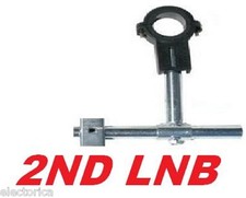DUAL SECOND SATELLITE LNB MAGIC T-BRACKET for: FTA  DISH 118, 39, 31, 33 36 24