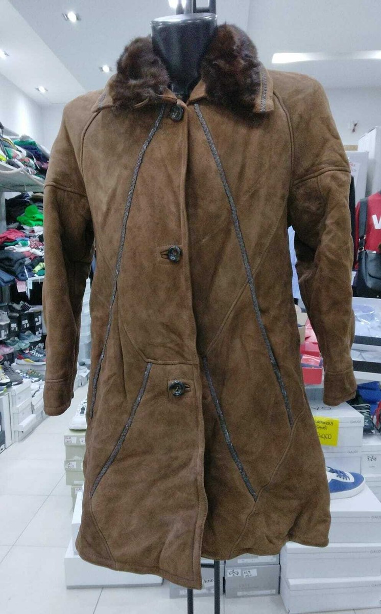 SHEARLING コート Men's Black Shearling Sheepskin Vintage Leather Jacket Size