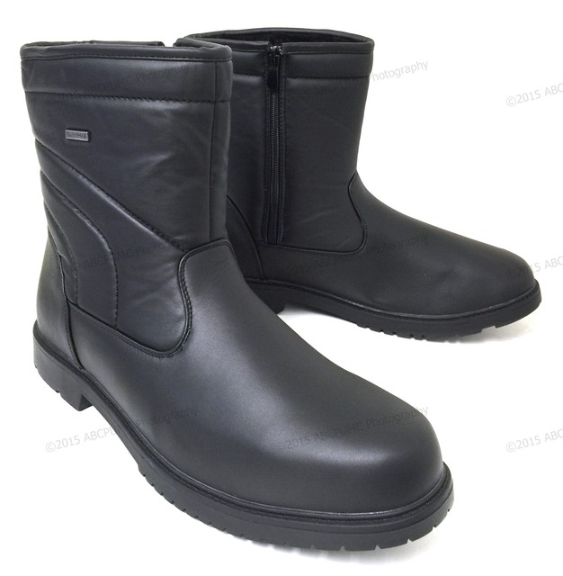 mens black leather winter boots