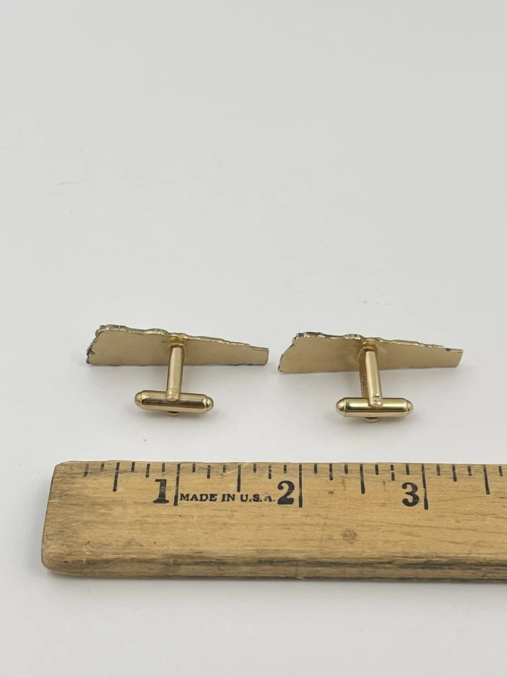 Gemelos de tren de ferrocarril Lake Erie escudos de locomotora tono dorado de la Quinta Avenida Foto 3 de 4