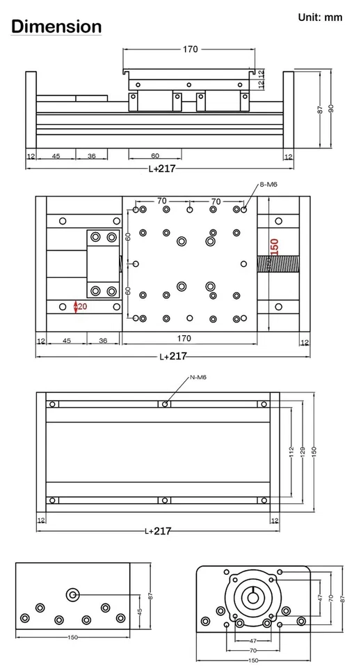 Linearführung CNC Lineartisch Schiebetisch Schwerlast Kugelumlaufspindel 250kg - Bild 2 von 4