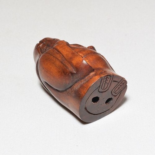 Japanese Handmade wooden Netsuke Statue Collectible Ojime Hermit F/S - Picture 3 of 7