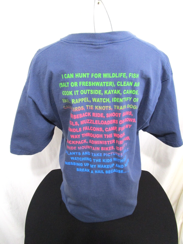 T-shirt donna blu "Sono una donna all'aperto" taglia XL - Foto 7 di 12