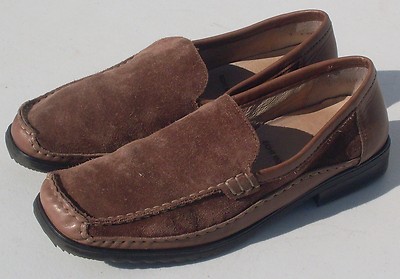 Rene By Ara Echt Mokassin Brown Suede Leather Women's Sz 7 (Fast Shipping)