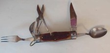 VINTAGE 5 MULTIFUNCTIONAL KNIFE ORIGINAL IN PERFECT CONDITION W/ LEATHER CASE