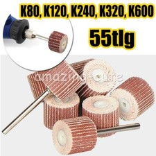 55x VLIESFÄCHERSCHLEIFER SCHLEIFSTIFT SCHLEIFMOP Verschiedene Körnung 80-600 Set