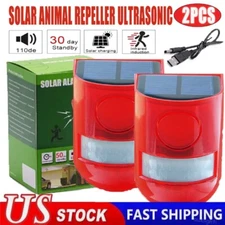 Solar Alarm LED Light Solar Strobe Light Wireless Motion Sensor Detector Outdoor