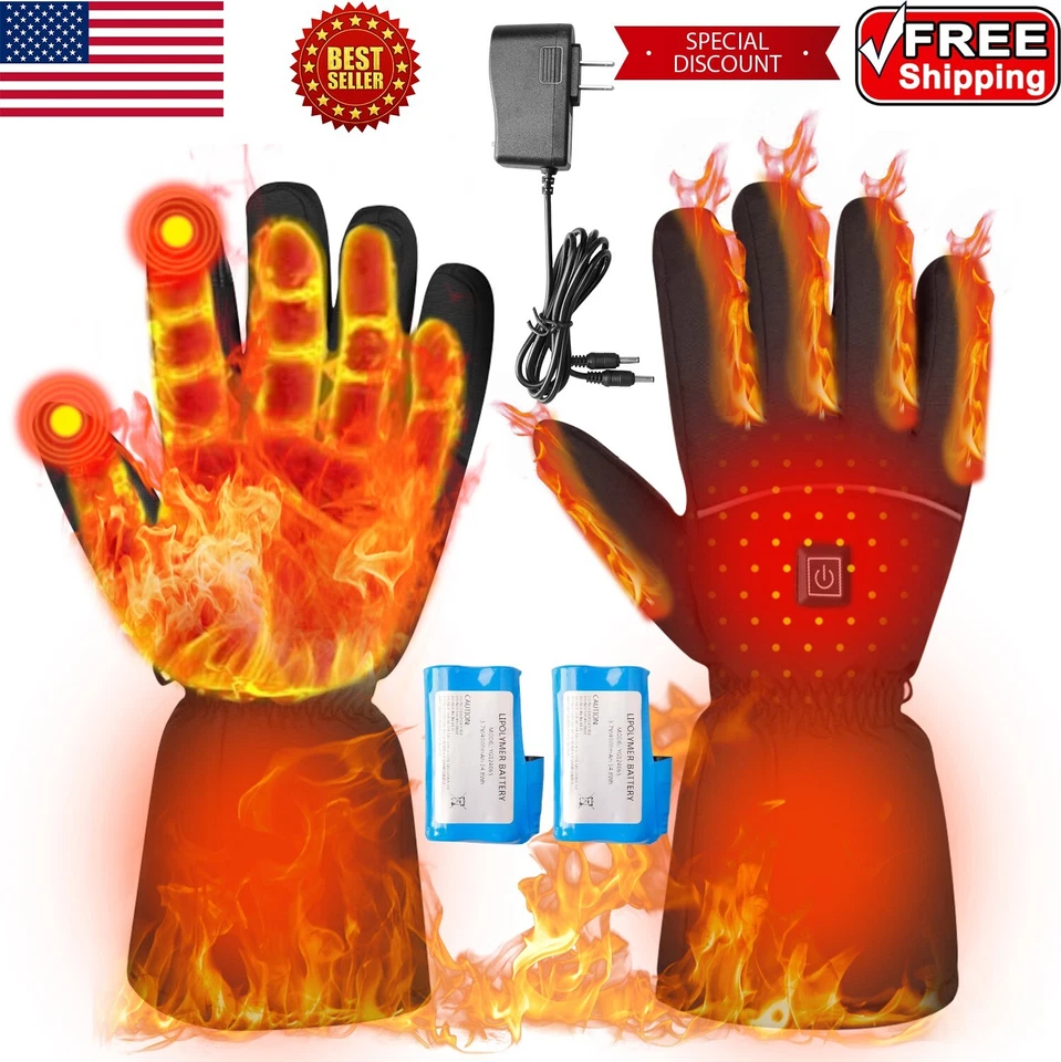 Luvas aquecidas tela sensível ao toque forro de cashmere (bateria Li-ion 4000 mAh*2 + carregador) - Imagem 2 de 4