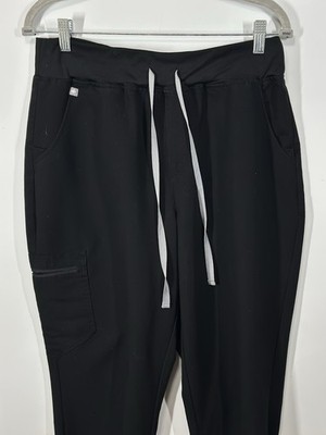 Figs Technical Collection Kade Pants Womens Large Black Drawstring Cargo Scrub