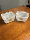 VTG. Pyrex 1.5 Cups. Refrigerator Dish w/Lid Butteyfly Gold Pattern Set of 2