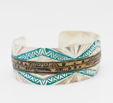 Vintage Crumrine Moderni Arte Stile Déco Smalto Dettaglio Polsino Bracciale